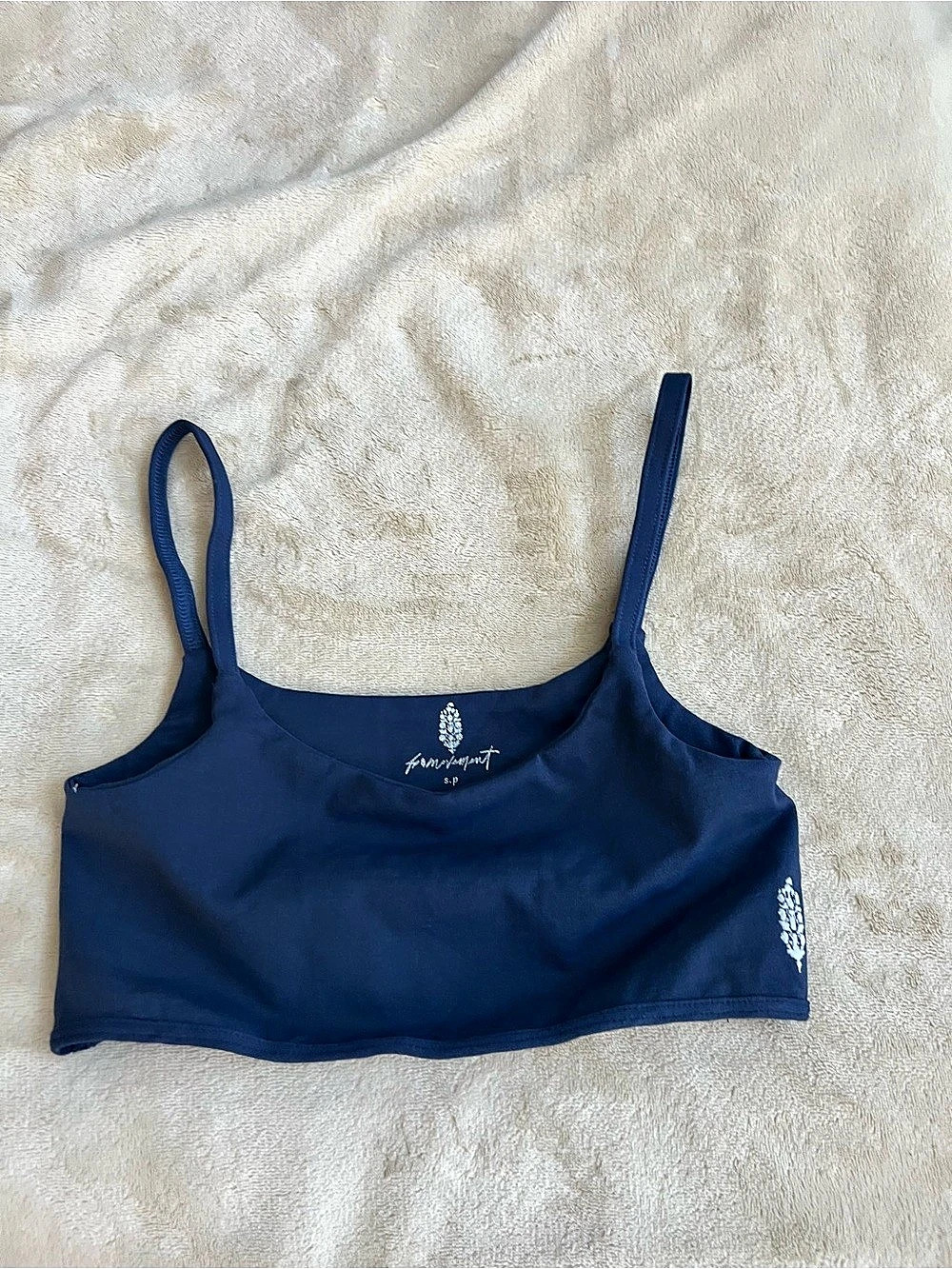 Free People tighten up mini Square Neck Bra in blue